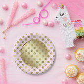 Roze gouden stip verjaardagsfeestje papieren bordje (Feest)