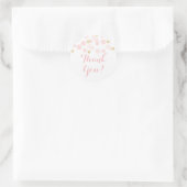 Roze Gouden Stippen Baby Shower Bedankt Ronde Sticker (Tas)
