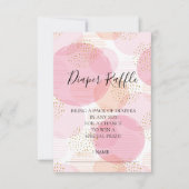 Roze & Gouden Stippen Baby shower Luier Raffle Tic Kaart (Voorkant)