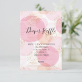 Roze & Gouden Stippen Baby shower Luier Raffle Tic Kaart (Staand voorkant)