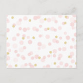 Roze Gouden Stippen Baby Shower Moeder Quiz Uitnodiging Briefkaart (Achterkant)