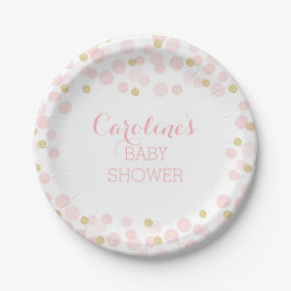 Roze Gouden Stippen Baby shower Papier Bord