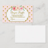 Roze Gouden Stippen Baby showers Luier Raffle Kaar Informatiekaartje (Voorkant / Achterkant)