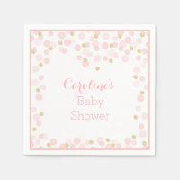 Roze Gouden Stippen Baby showers servet
