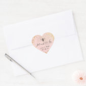 Roze gouden Stippen bedoeld om honing bruiloft gun Hart Sticker (Envelop)