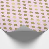 Roze Gouden Stippen Cadeaupapier (Hoek)