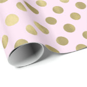 Roze Gouden Stippen Cadeaupapier (Rol Hoek)