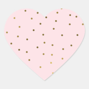 Roze Gouden Stippen Confetti Feest Bruidsuitvaart Hart Sticker