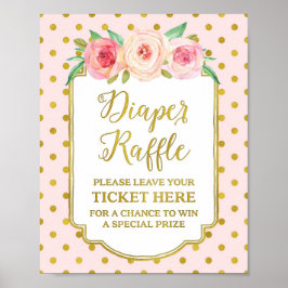 Roze gouden Stippen - Dappere Raffle Sign Poster