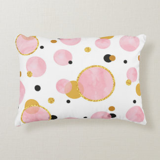 Roze gouden Stippen, geometrische Vintage. Accent Kussen