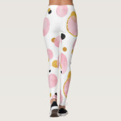 Roze gouden Stippen, geometrische Vintage. Leggings (Achterkant)