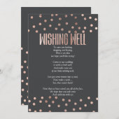 Roze Gouden Stippen Koolzwarte Wensput Kaart (Voorkant / Achterkant)