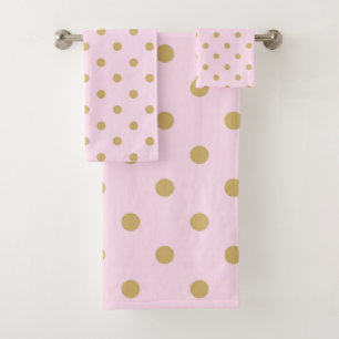 Roze & Gouden Stippen Modern Modieus Meisjesachtig Bad Handdoek