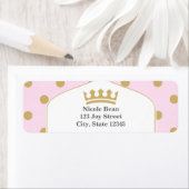 Roze & gouden Stippen Royal Crown Princess Labels (Insitu)