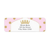 Roze & gouden Stippen Royal Crown Princess Labels (Voorkant)