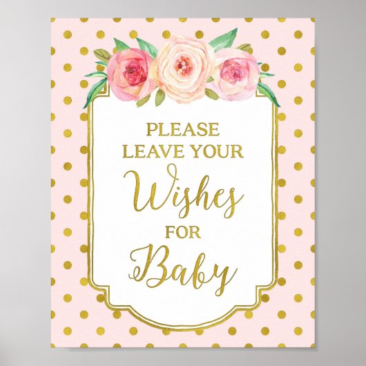 Roze gouden Stippen wensen voor Baby Poster (Voorkant)