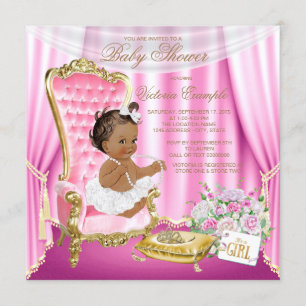 Roze Gouden Stoel Etnische Prinsessen Parel Baby S Kaart