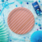 Roze & Gouden Streep Papier Borden Papieren Bordje (Feest)