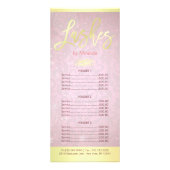 Roze gouden streepjes maken artistieke prijslijst reclamekaart (Voorkant)