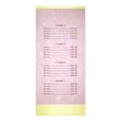 Roze gouden streepjes maken artistieke prijslijst reclamekaart (Achterkant)