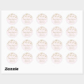Roze Gouden Strepen Baby shower Favor Sticker (Vel)