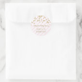 Roze Gouden Strepen Baby shower Favor Sticker (Tas)
