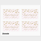 Roze Gouden Strepen Baby shower Favor Sticker (Vel)