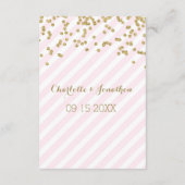 Roze gouden strepen bruiloft richting Kaarten (Achterkant)