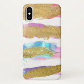 Roze gouden strepen Glitter-ontwerp Case-Mate iPhone Case (Achterkant)