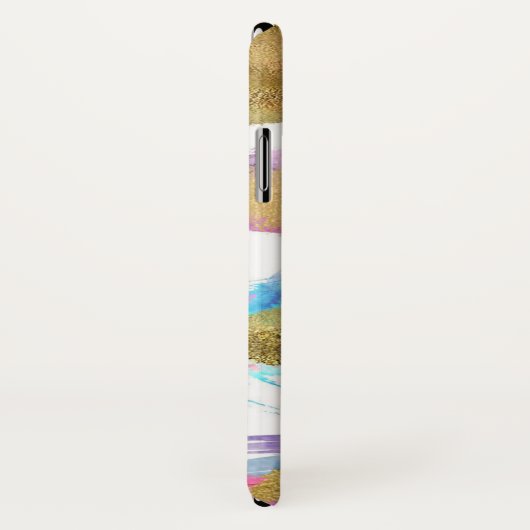 Roze gouden strepen Glitter-ontwerp Case-Mate iPhone Case (Achterkant / rechts)