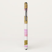 Roze gouden strepen Glitter-ontwerp Case-Mate iPhone Case (Achterkant/links)