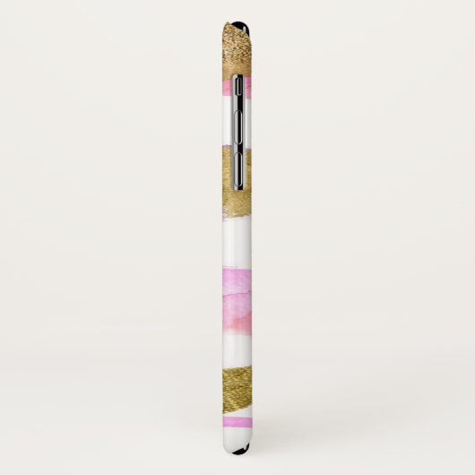 Roze gouden strepen Glitter-ontwerp Case-Mate iPhone Case (Achterkant/links)