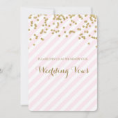 Roze Gouden Strepen Trouwgelofte Vernieuwing Uitno Kaart (Voorkant)