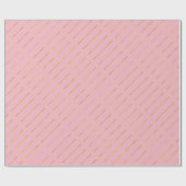 Roze Gouden Strepen Verjaardag Kerstmis Glam Gift Cadeaupapier (Vlak)