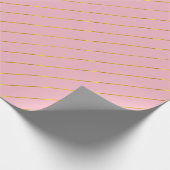 Roze Gouden Strepen Verjaardag Kerstmis Glam Gift Cadeaupapier (Hoek)