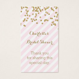 Roze Gouden Strepen Vrijgezellenfeest Favor Tags Visitekaartje