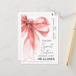 Roze Gouden Strik Verleidelijk Zoete 16 Opslaan va Briefkaart