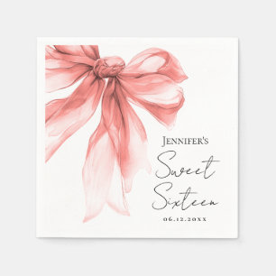 Roze Gouden Strikte Letter Sweet 16 Feest Servet