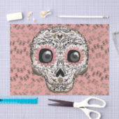 Roze & Gouden Suiker Skull Fantasievol Cute Feest Tissuepapier (Craft)