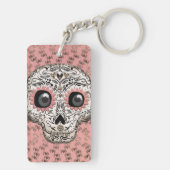 Roze & Gouden Suiker Skull & Malle Hartjes Sleutelhanger (achterkant)