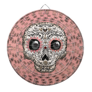 Roze & Gouden Suiker Skull & Malse Hartjes Dartbord