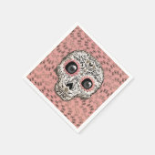 Roze & Gouden Suiker Skull Whimsical Cute Feest Servet (Hoek)
