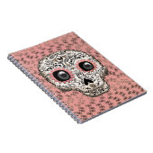Roze & Gouden Suiker Skull Whimsical Cute Notitieboek (Rechterzijde)