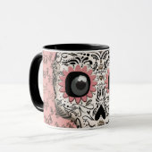 Roze & Gouden Suiker Skull Whimsical Schattig Mok (Voorkant links)