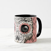 Roze & Gouden Suiker Skull Whimsical Schattig Mok (Voorkant rechts)