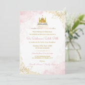 Roze & Gouden Sukhmani Sahib Path Uitnodigingskaar Kaart (Staand voorkant)