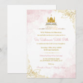 Roze & Gouden Sukhmani Sahib Path Uitnodigingskaar Kaart (Voorkant / Achterkant)