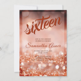 Roze Gouden Sweet 16 Decoraties Kaart