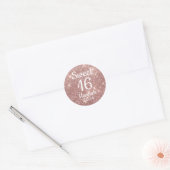 Roze Gouden Sweet 16 Meisje Verjaardagsverpakkinge Ronde Sticker (Envelop)