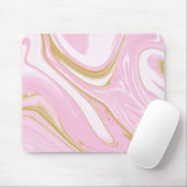 Roze & Gouden Swirl Mousepad - Esthetische Kantoor Muismat (Met muis)